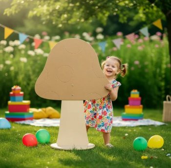 Painel Cogumelo 90 cm na base em mdf decoração festa