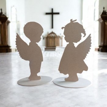Anjo 80 cm mdf 9 mm com base batizado primeira comunhao