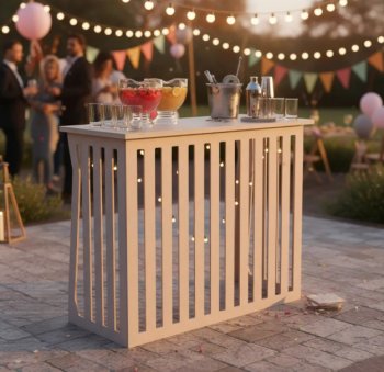 Mesa ripada reatngular grande em mdf