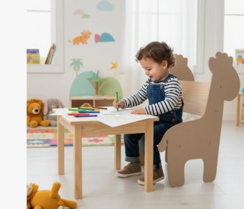 Banquinho infantil girafa em mdf