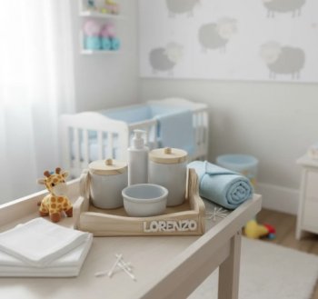 Kit higiene bebe porcelana nome personalizado